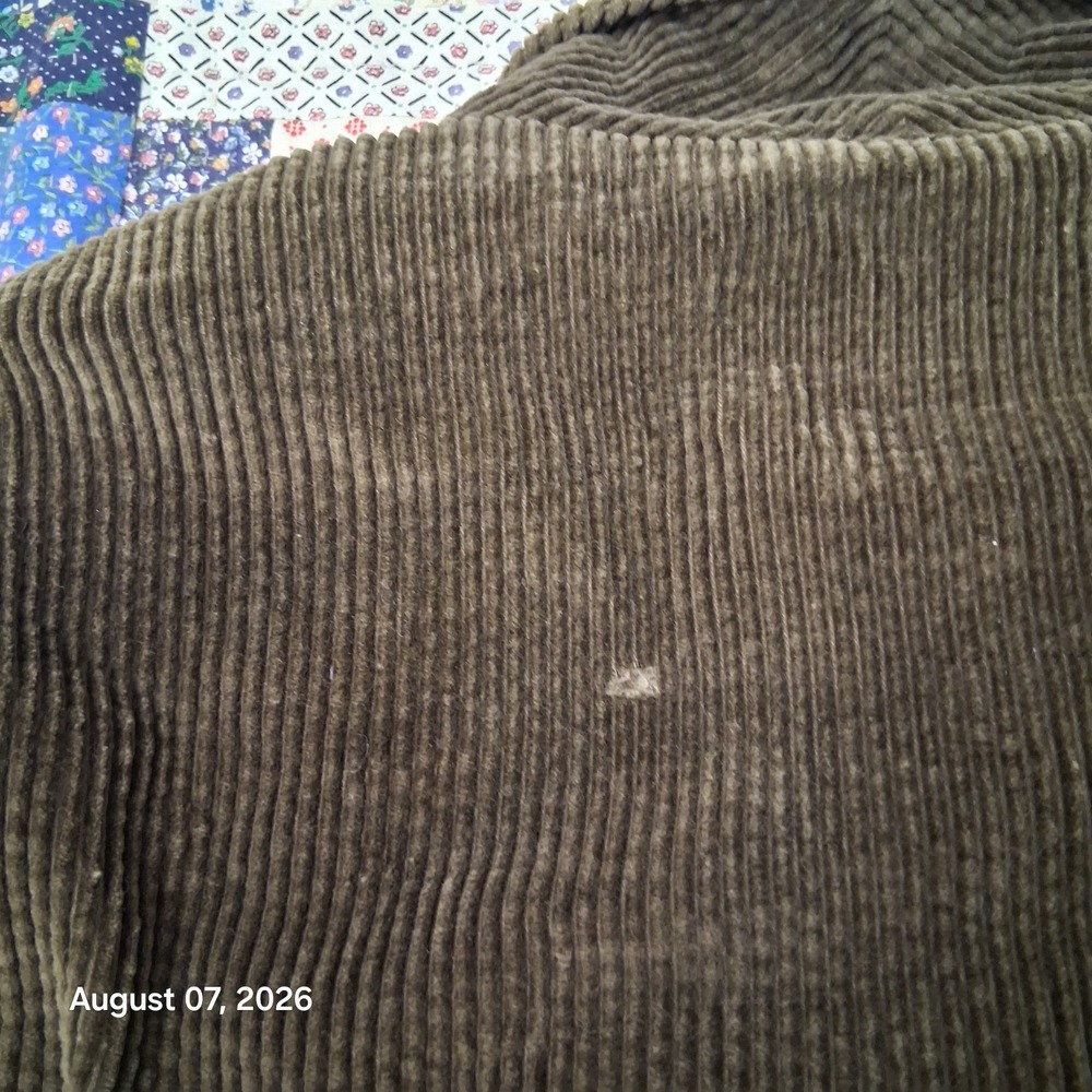 Vintage Eddie Bauer Womens Large Green Corduroy Shawl Collar Chore Coat 90s - Picture 5 of 10